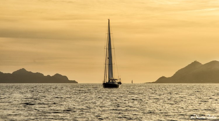 En barco a Baiona